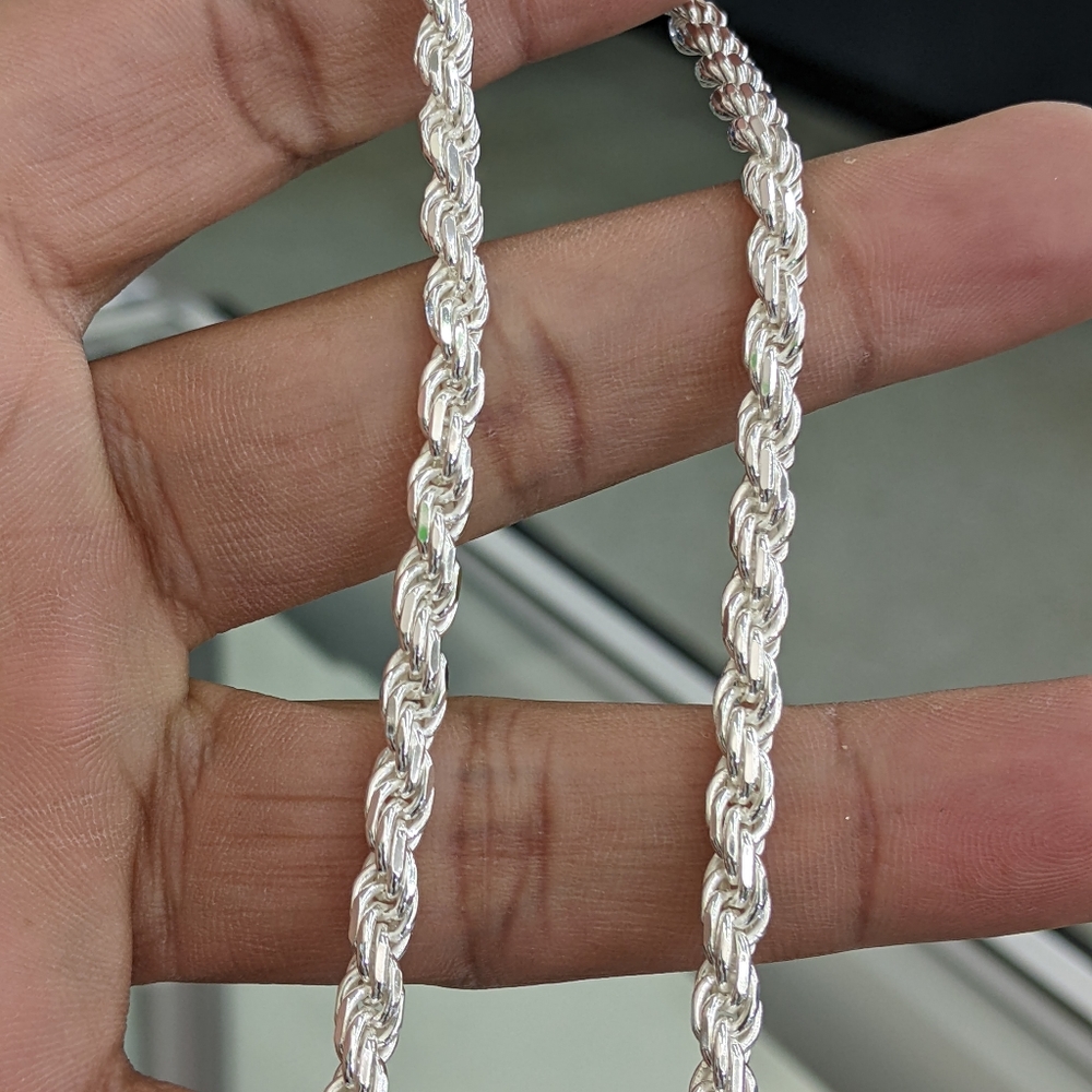 925 Sterling Silver Solid Rope Chain - image 7